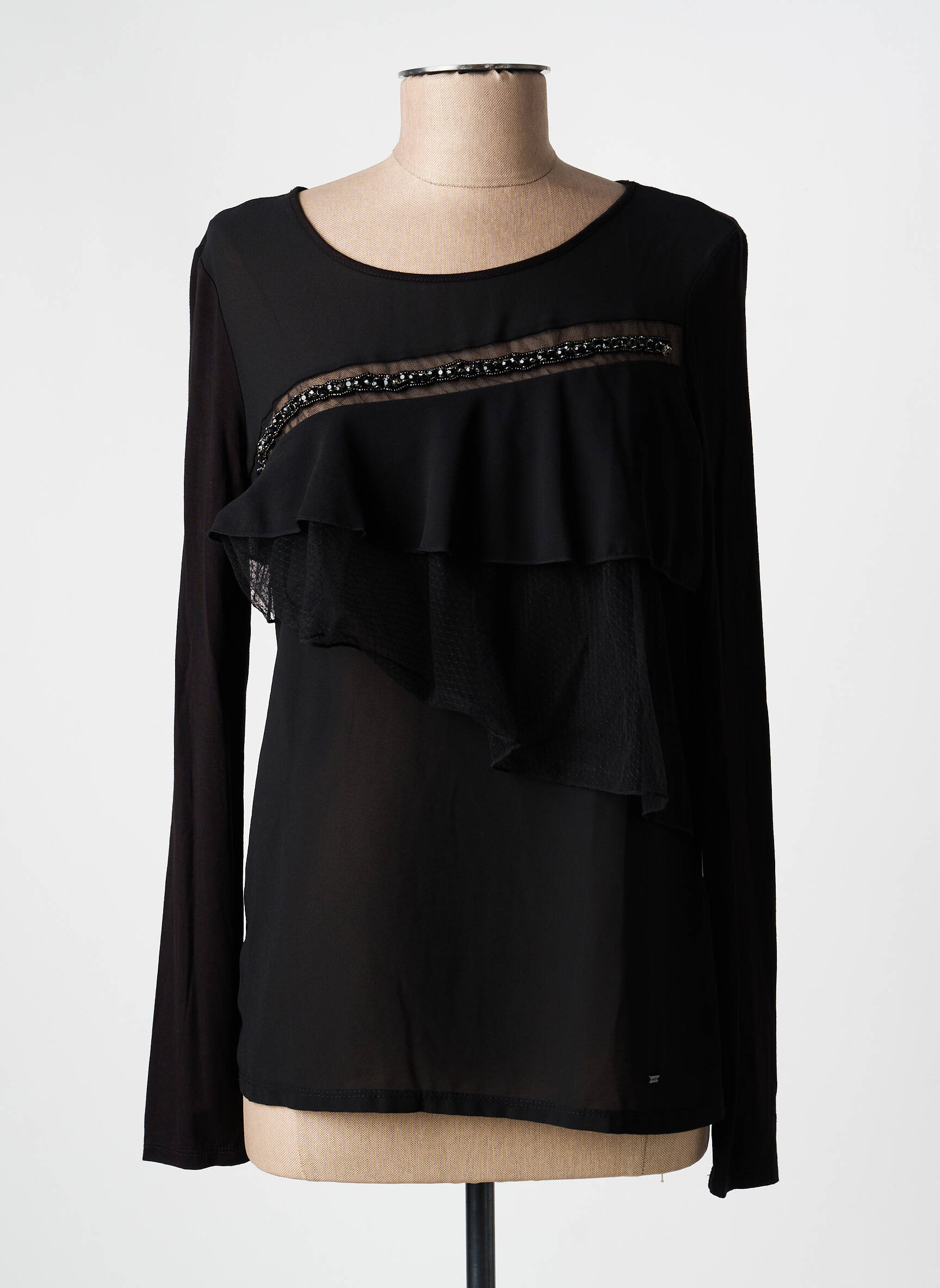 Top stretch manches longues noir GAUDI femme
