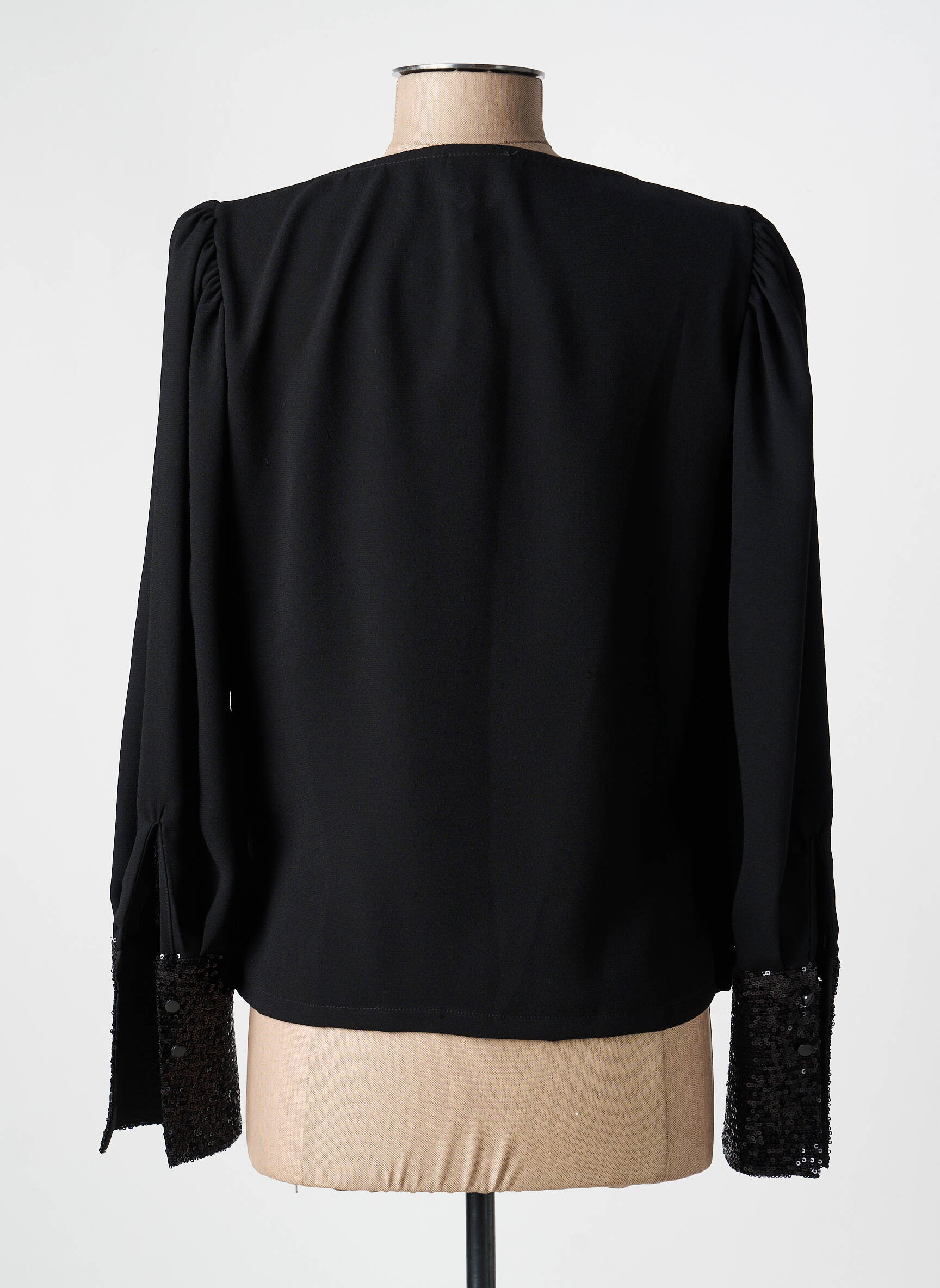 Top tissage crêpe manches longues noir ACCESS femme