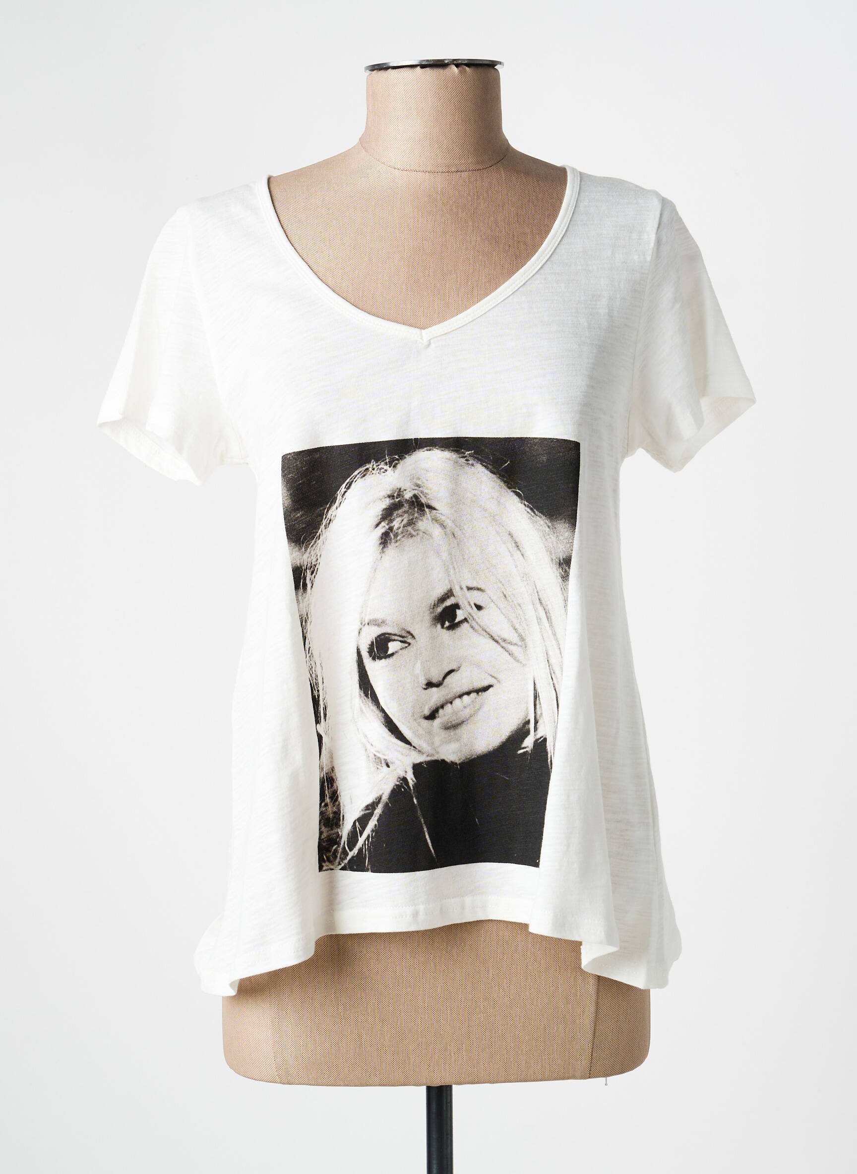 T-shirt imprimé fantaisie manches courtes blanc BRIGITTE BARDOT femme