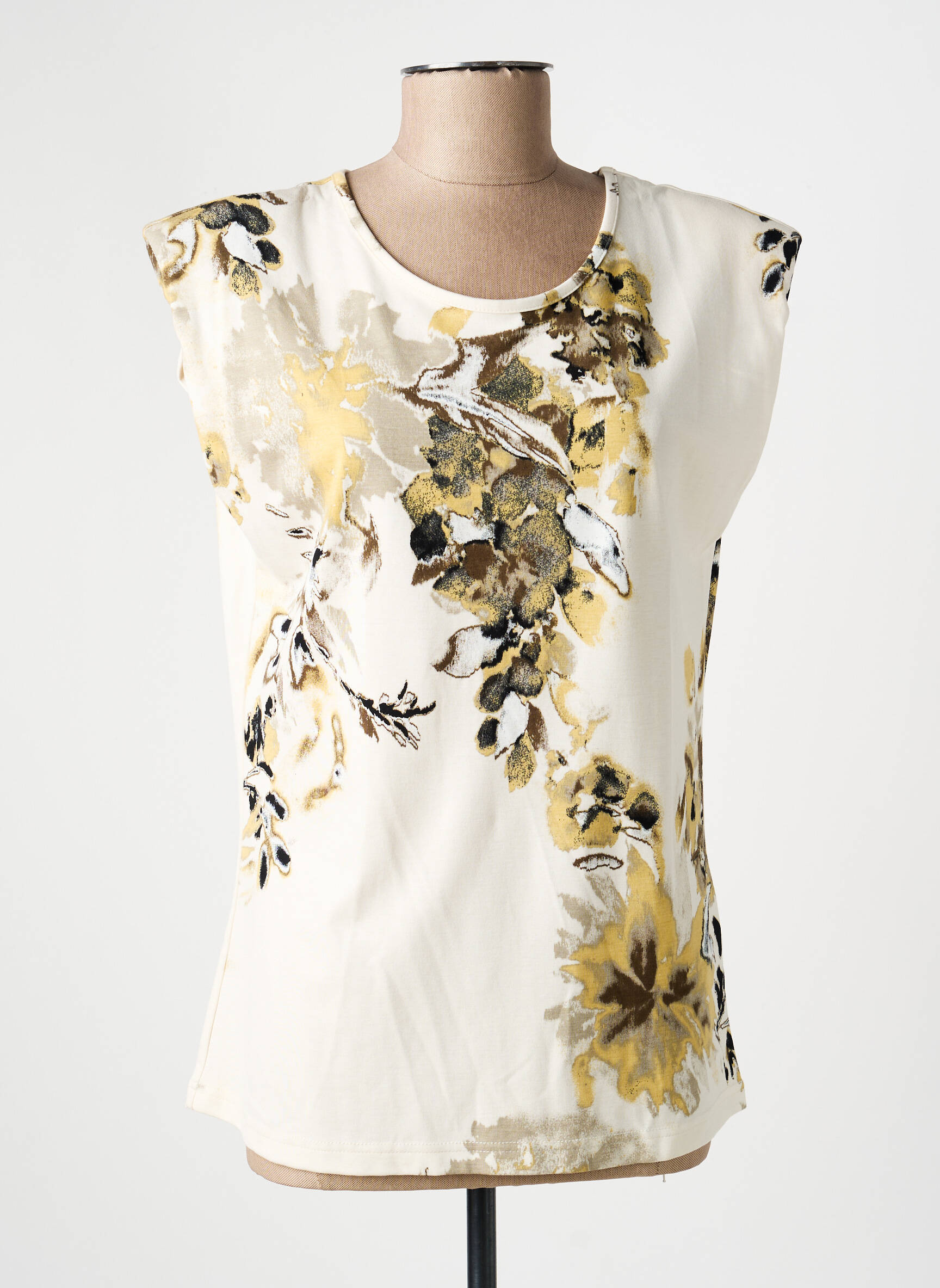 T-shirt stretch manches courtes beige NÜ femme