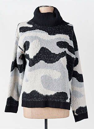 Pull coupe droite manches longues noir ARTIGLI femme