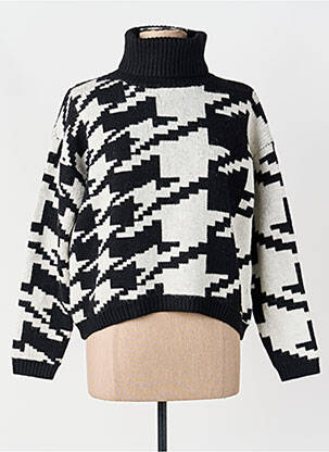 Pull col roulé coupe droite manches longues noir ARTIGLI femme