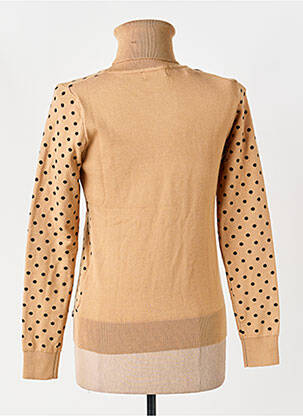 Pull col roulé coupe ajustée manches longues beige ARTIGLI femme
