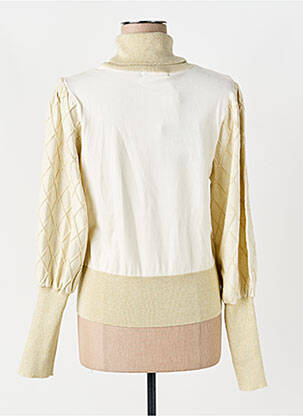 Pull col roulé coupe droite manches longues beige ARTIGLI femme