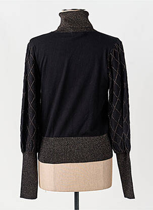 Pull col roulé coupe droite manches longues noir ARTIGLI femme