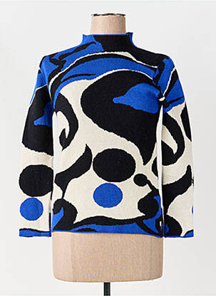 Pull coupe droite manches longues bleu TINTA femme