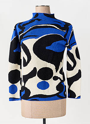 Pull coupe droite manches longues bleu TINTA femme