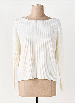 Pull coupe droite manches longues blanc MARKUP femme