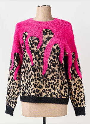 Pull coupe droite manches longues rose ZOE femme
