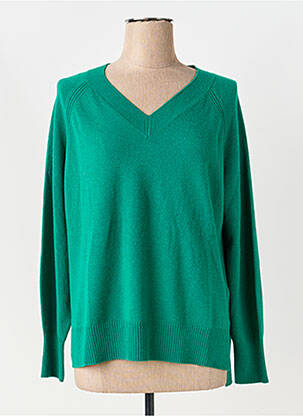 Pull coupe droite manches longues vert ELENA MIRO femme