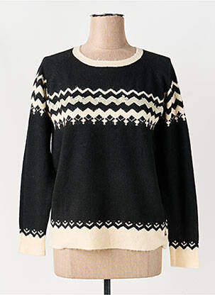 Pull coupe droite manches longues noir ARTIGLI femme