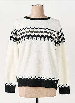 Pull coupe droite manches longues blanc ARTIGLI femme