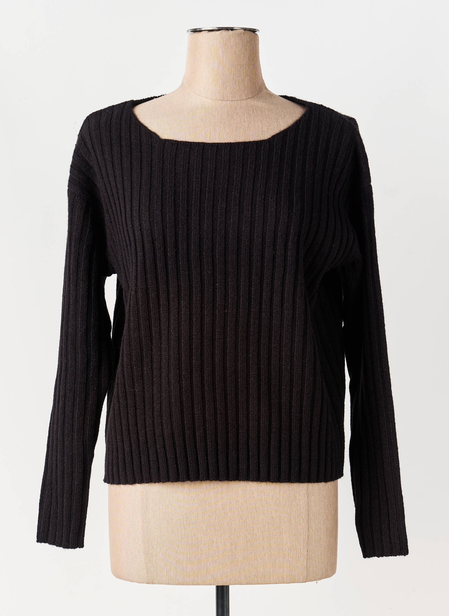 Pull coupe droite manches longues noir MARKUP femme