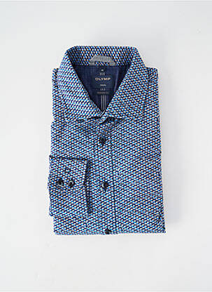 Chemise manches longues imprimé fantaisie bleu OLYMP homme