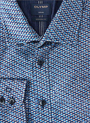 Chemise manches longues imprimé fantaisie bleu OLYMP homme