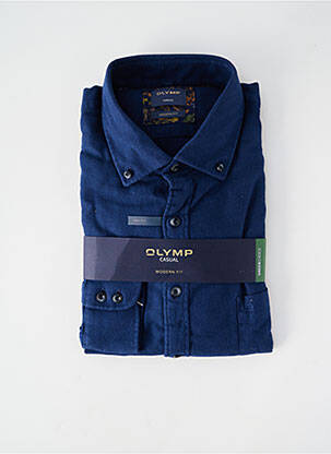 Chemise manches longues poches bleu OLYMP homme
