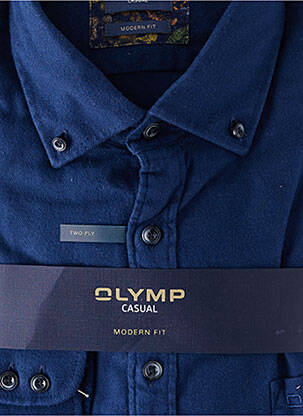 Chemise manches longues poches bleu OLYMP homme