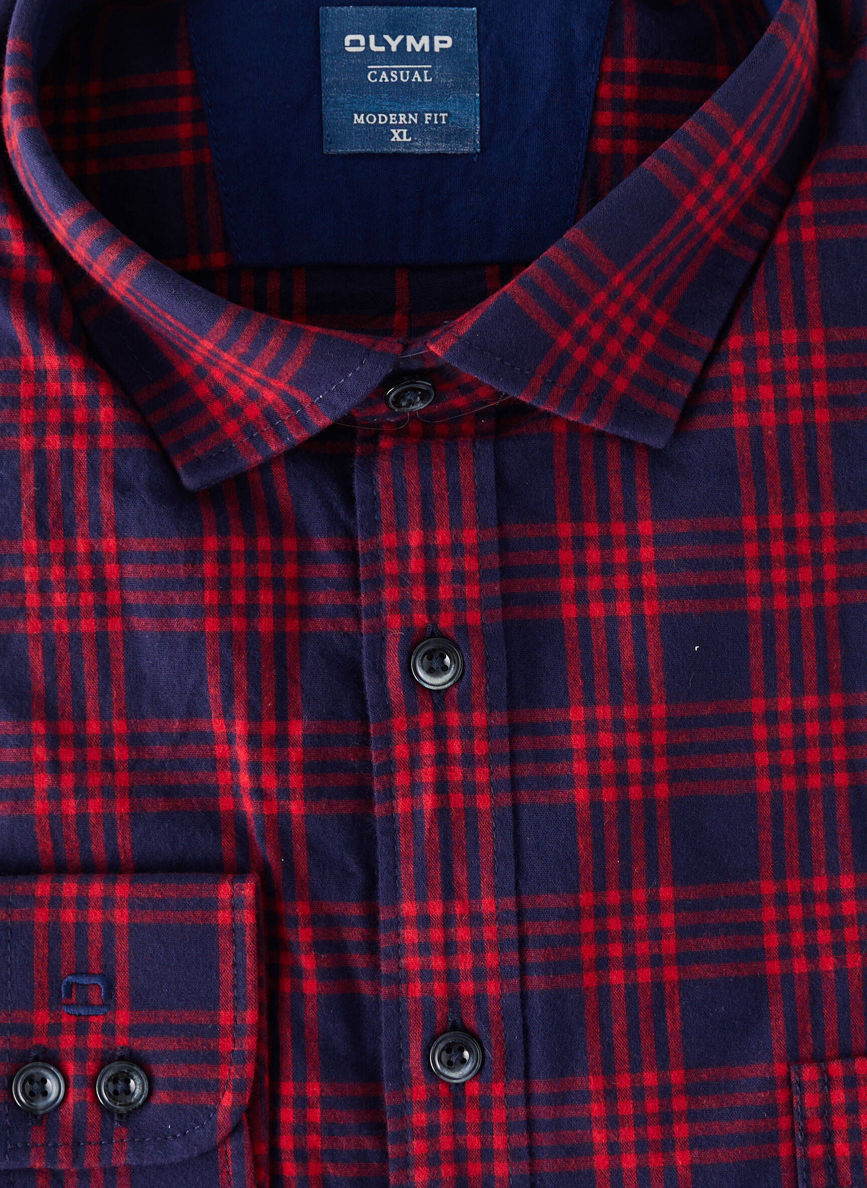 Chemise manches longues coupe droite rouge OLYMP homme