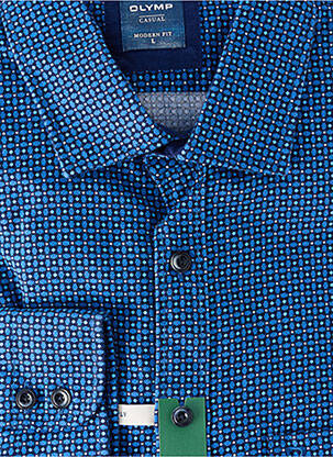Chemise manches longues poches bleu OLYMP homme