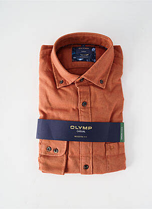 Chemise manches longues poches orange OLYMP homme