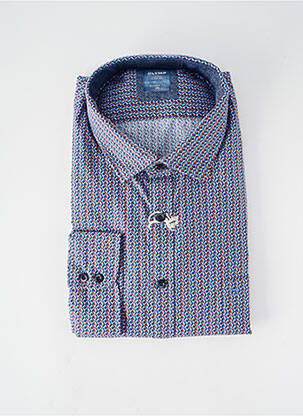 Chemise manches longues poches bleu OLYMP homme