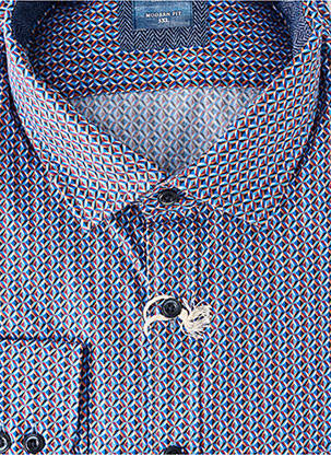 Chemise manches longues poches bleu OLYMP homme