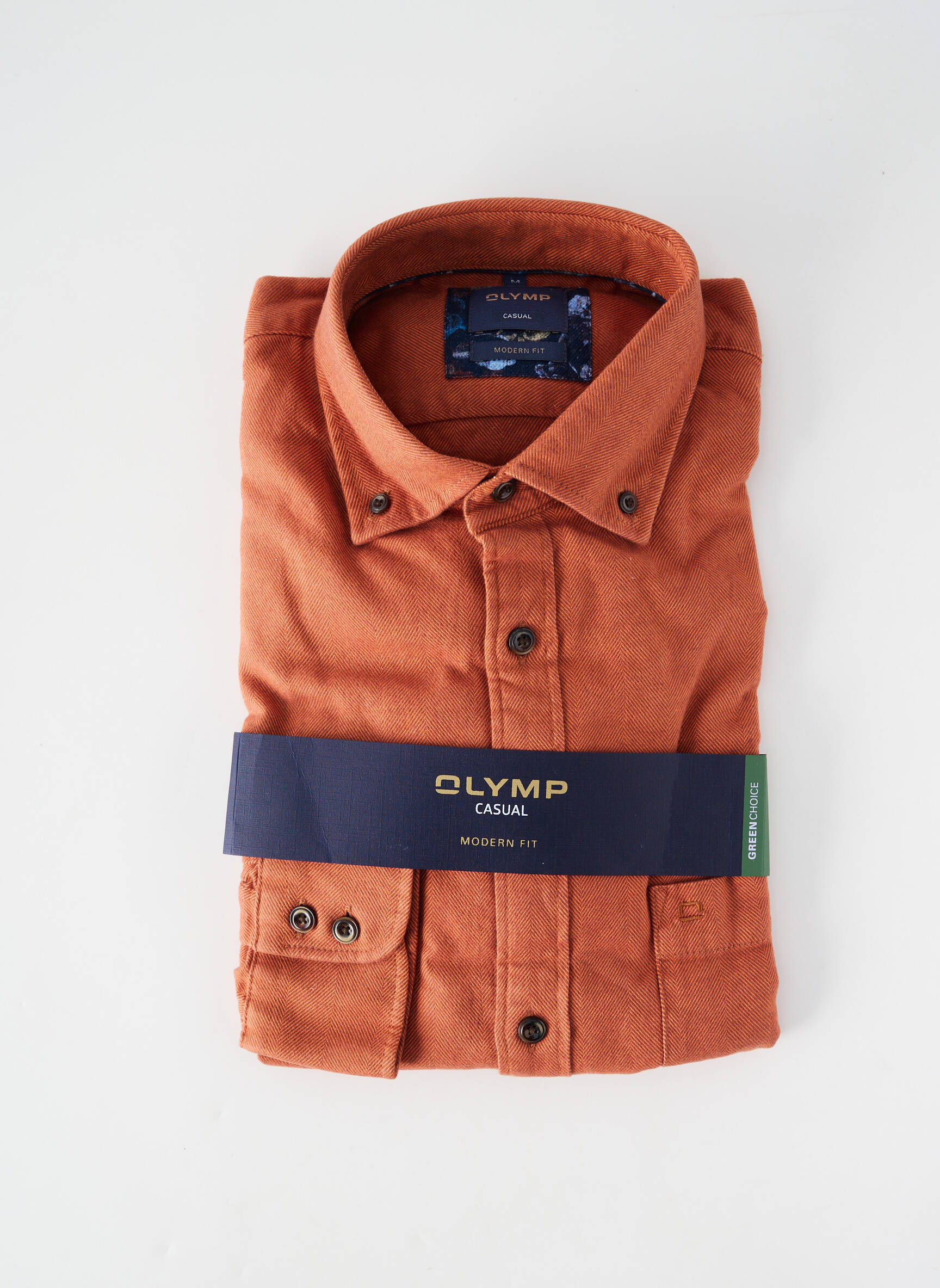 Chemise manches longues poches orange OLYMP homme