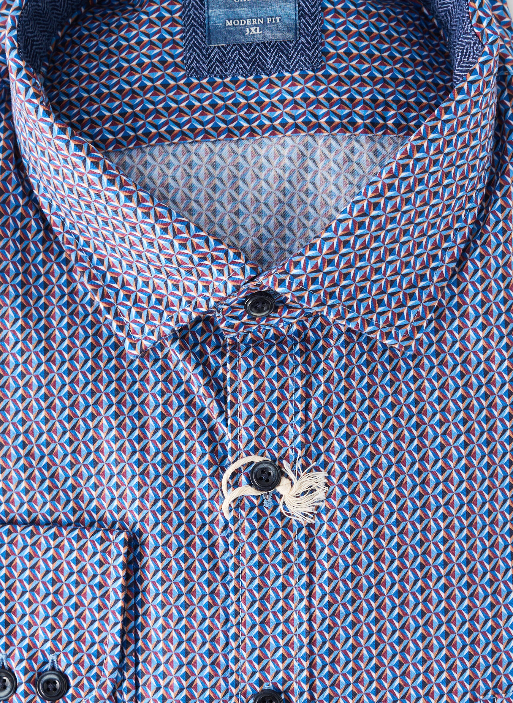 Chemise manches longues poches bleu OLYMP homme
