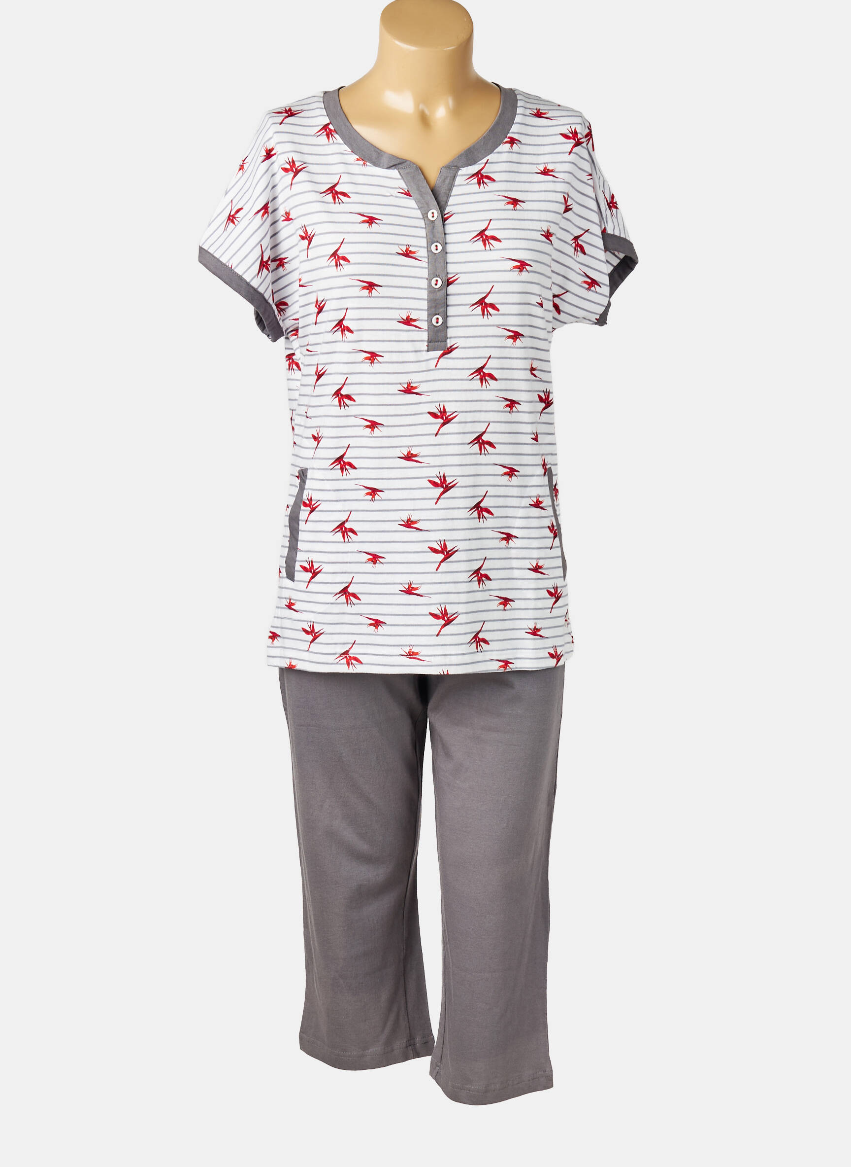 Pyjama manches courtes gris PASTUNETTE femme