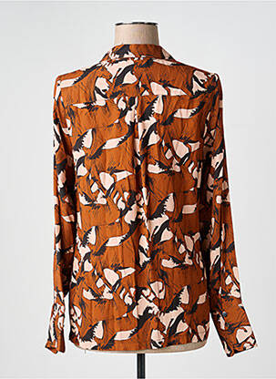Chemisier tissage crêpe manches longues marron LA PETITE FRANCAISE femme