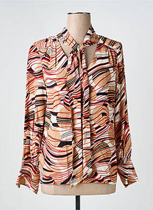 Blouse poignets boutonnés avec fente manches longues beige LA PETITE FRANCAISE femme