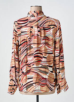 Blouse poignets boutonnés avec fente manches longues beige LA PETITE FRANCAISE femme