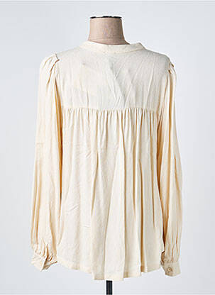 Chemisier tissage crêpe manches longues beige NÜ femme