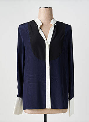 Chemisier coupe cintrée manches longues bleu BELAIR femme