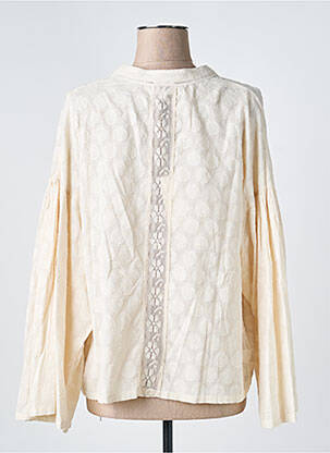 Blouse légère et transparente manches longues beige BELAIR femme