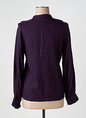Blouse poignets boutonnés avec fente manches longues bleu LA PETITE FRANCAISE femme