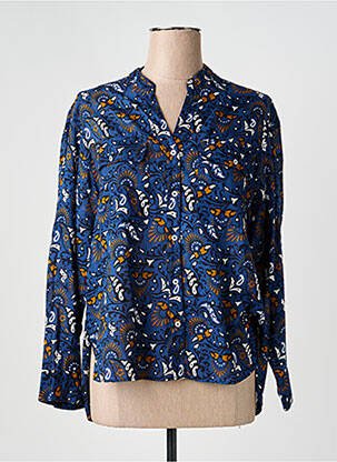 Chemisier imprimé fantaisie manches longues bleu GERARD DAREL femme