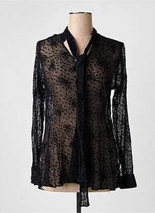 Blouse légère et transparente manches longues noir 0039 ITALY femme