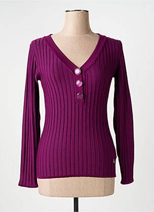 Pull col v manches longues violet ARTIGLI femme