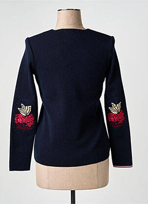Pull coupe cintrée manches longues bleu BERTHE AUX GRANDS PIEDS femme