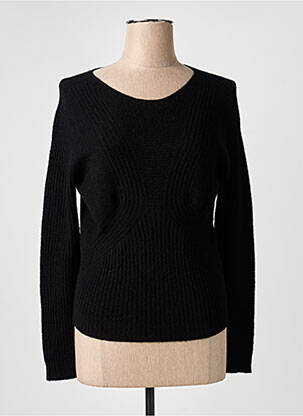 Pull col v manches longues noir CARTA LIBERA femme
