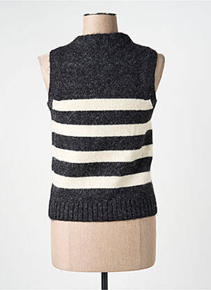 Pull tissage chiné sans manche gris WHITE STUFF femme