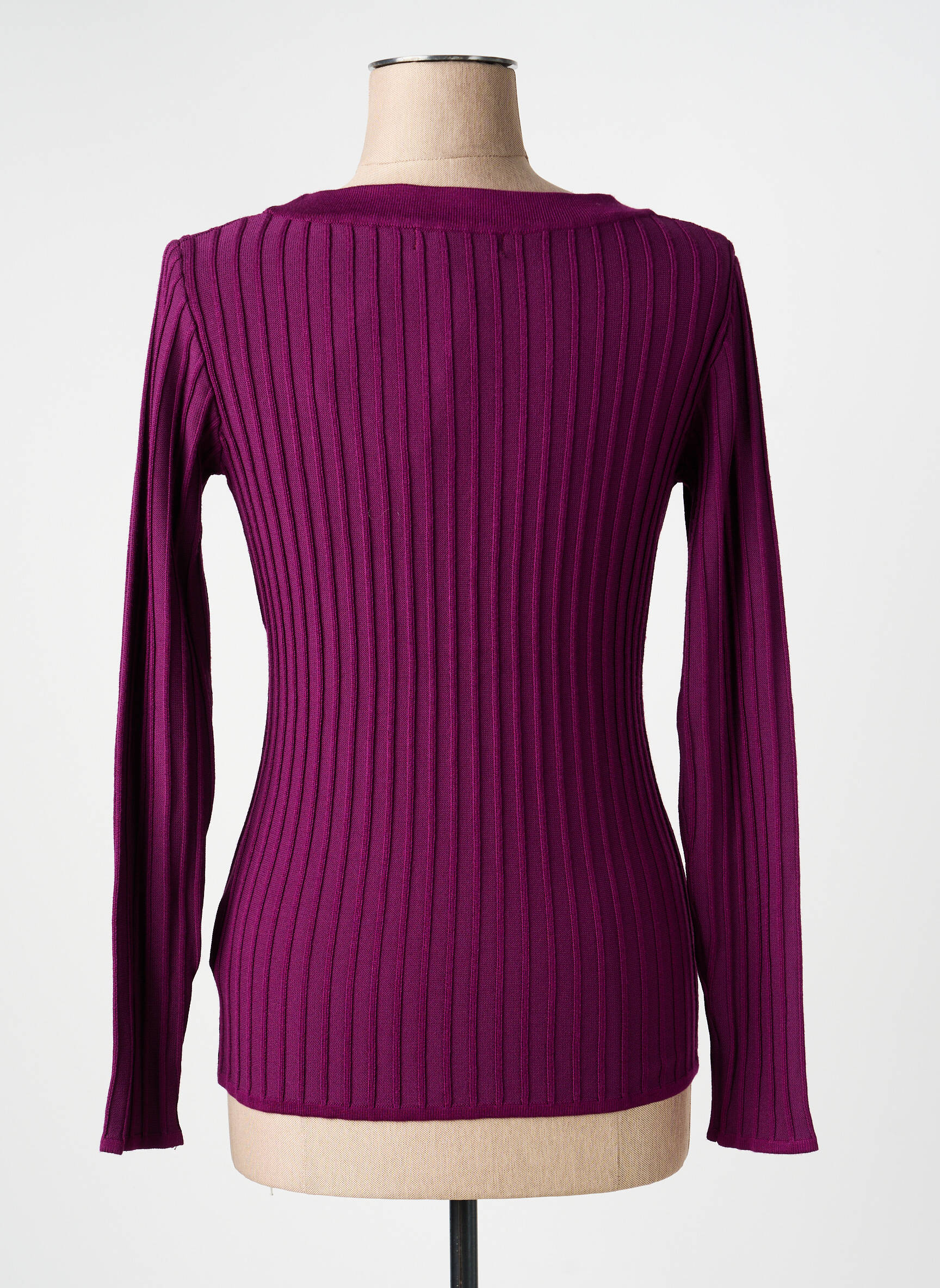 Pull col v manches longues violet ARTIGLI femme