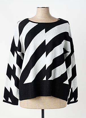 Pull coupe droite manches longues noir MARBLE femme