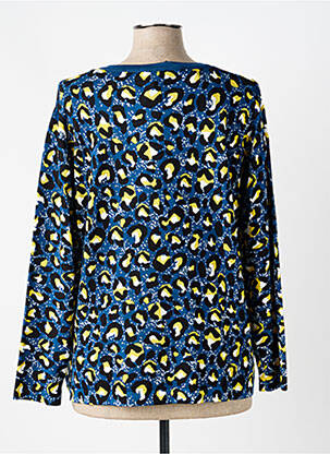 Pull coupe droite manches longues bleu MARBLE femme