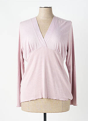 Pull coupe cintrée manches longues rose EVALINKA femme