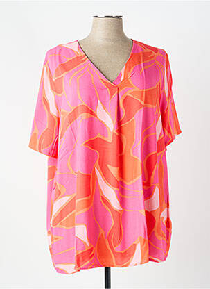 Blouse tissage popeline manches courtes orange BETTY BARCLAY femme