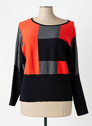 Pull col bateau manches longues orange MARBLE femme