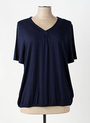 T-shirt col v manches courtes bleu BARBARA LEBEK femme