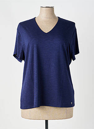 T-shirt coupe droite manches courtes bleu MARBLE femme